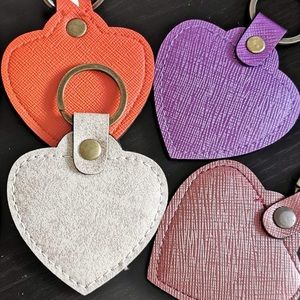 Heart key chain & think leather keychain